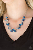 Paparazzi "Weekday Wedding" Blue & Shiny Pearl Bead Silver Necklace & Earring Set Paparazzi Jewelry