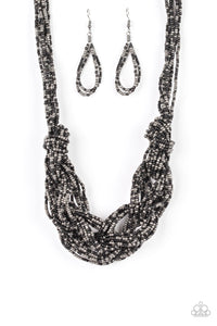 Paparazzi "City Catwalk" Black Necklace & Earring Set Paparazzi Jewelry