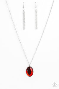 Paparazzi VINTAGE VAULT "Definitely Duchess" Red Necklace & Earring Set Paparazzi Jewelry