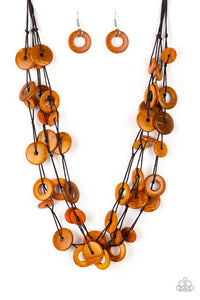 Paparazzi "Wonderfully Walla Walla" Orange Necklace & Earring Set Paparazzi Jewelry