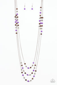 Paparazzi "Seasonal Sensation" Purple Necklace & Earring Set Paparazzi Jewelry