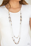 Paparazzi "Seasonal Sensation" Brown Necklace & Earring Set Paparazzi Jewelry