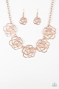 Paparazzi "Budding Beauty" Rose Gold Necklace & Earring Set Paparazzi Jewelry