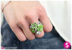 Paparazzi "Among the Wildflowers" Green Ring Paparazzi Jewelry
