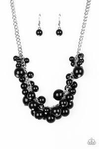 Paparazzi VINTAGE VAULT "Glam Queen" Black Necklace & Earring Set Paparazzi Jewelry