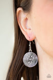 Paparazzi VINTAGE VAULT "Deserves A Medal" Silver Necklace & Earring Set Paparazzi Jewelry