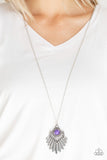 Paparazzi VINTAGE VAULT "Inde-PENDANT Idol" Purple Necklace & Earring Set Paparazzi Jewelry