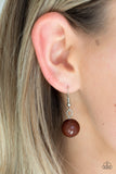 Paparazzi VINTAGE VAULT "Top Pop" Brown Necklace & Earring Set Paparazzi Jewelry