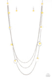 Paparazzi VINTAGE VAULT "Collectively Carefree" Yellow Necklace & Earring Set Paparazzi Jewelry
