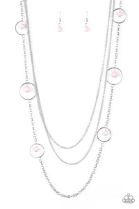 Paparazzi VINTAGE VAULT "Collectively Carefree" Pink Necklace & Earring Set Paparazzi Jewelry