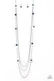 Paparazzi VINTAGE VAULT "Collectively Carefree" Blue Necklace & Earring Set Paparazzi Jewelry