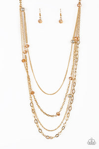 Paparazzi "Glamour Grotto" Gold Necklace & Earring set Paparazzi Jewelry
