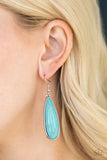 Paparazzi "Santa Fe Skies" Blue Turquoise Teardrop Stone Silver Accent Earrings Paparazzi Jewelry