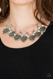 Paparazzi VINTAGE VAULT "Very Valentine" Silver Necklace & Earring Set Paparazzi Jewelry