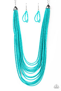 Paparazzi "Peacefully Pacific" Blue Necklace & Earring Set Paparazzi Jewelry