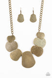 Paparazzi VINTAGE VAULT "CAVE The Day" Brass Necklace & Earring Set Paparazzi Jewelry