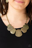 Paparazzi VINTAGE VAULT "CAVE The Day" Brass Necklace & Earring Set Paparazzi Jewelry