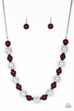 Paparazzi VINTAGE VAULT "Top Pop" Purple Necklace & Earring Set Paparazzi Jewelry