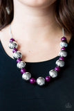 Paparazzi VINTAGE VAULT "Top Pop" Purple Necklace & Earring Set Paparazzi Jewelry
