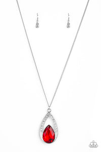 Paparazzi "Notorious Noble" Red Necklace & Earring Set Paparazzi Jewelry