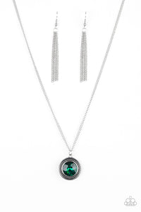 Paparazzi "Mega Money" Green Necklace & Earring Set Paparazzi Jewelry