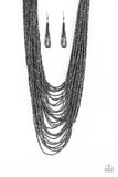 Paparazzi "Dauntless Dazzle" Black 219XX Necklace & Earring Set Paparazzi Jewelry
