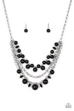 Paparazzi VINTAGE VAULT "Rockin Rockette" Black Necklace & Earring Set Paparazzi Jewelry