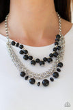 Paparazzi VINTAGE VAULT "Rockin Rockette" Black Necklace & Earring Set Paparazzi Jewelry