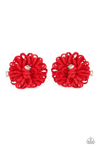 Paparazzi "Peppy In Petunias" Red Hair Clip Paparazzi Jewelry