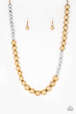 Paparazzi VINTAGE VAULT "Power To The People" Gold Necklace & Earring Set Paparazzi Jewelry