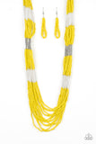 Paparazzi "Let It BEAD" Yellow Necklace & Earring Set Paparazzi Jewelry