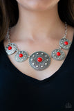 Paparazzi "Hey, SOL Sister" Red Necklace & Earring Set Paparazzi Jewelry