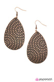 Paparazzi "Signed On the Dotted Line" Copper Earrings Paparazzi Jewelry