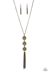 Paparazzi "Triple Shimmer" Brass Necklace & Earring Set Paparazzi Jewelry