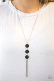 Paparazzi "Triple Shimmer" Black Necklace & Earring Set Paparazzi Jewelry