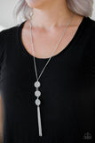 Paparazzi "Triple Shimmer" White Necklace & Earring Set Paparazzi Jewelry