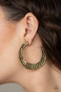 Paparazzi VINTAGE VAULT "The HOOP Up" Brass Earrings Paparazzi Jewelry