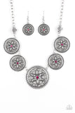 Paparazzi VINTAGE VAULT "Written In The STAR LILIES" Pink Necklace & Earring Set Paparazzi Jewelry