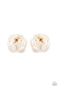 Paparazzi "Dapper In Dahlias" White Hair Clip Paparazzi Jewelry