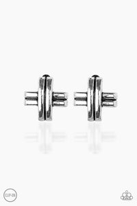Paparazzi VINTAGE VAULT "Couture Crossover" Silver Clip On Earrings Paparazzi Jewelry