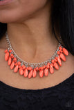 Paparazzi VINTAGE VAULT "Bead Binge" Orange Necklace & Earring Set Paparazzi Jewelry