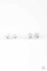 Girl's Starlet Shimmer Set of 5 Gem Stud Multicolor Silver Post Earrings Paparazzi Jewelry