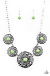 Paparazzi VINTAGE VAULT "Hey, SOL Sister" Green Necklace & Earring Set Paparazzi Jewelry
