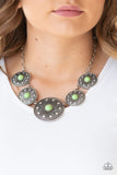 Paparazzi VINTAGE VAULT "Hey, SOL Sister" Green Necklace & Earring Set Paparazzi Jewelry