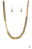 Paparazzi VINTAGE VAULT "Power To The People" Brass Necklace & Earring Set Paparazzi Jewelry