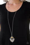 Paparazzi VINTAGE VAULT "Inde-PENDANT Idol" Yellow Necklace & Earring Set Paparazzi Jewelry