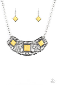 Paparazzi "Feeling Inde-PENDANT" Yellow Necklace & Earring Set Paparazzi Jewelry