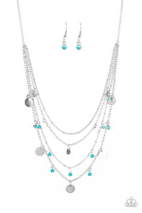 Paparazzi "Classic Class Act" Blue Necklace & Earring Set Paparazzi Jewelry