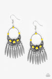 Paparazzi VINTAGE VAULT "Cry Me a Riviera" Yellow Earrings Paparazzi Jewelry