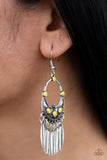 Paparazzi VINTAGE VAULT "Cry Me a Riviera" Yellow Earrings Paparazzi Jewelry